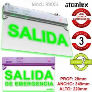 Luz de Emergencia Salida Led Atomlux -  Modelo 9905L